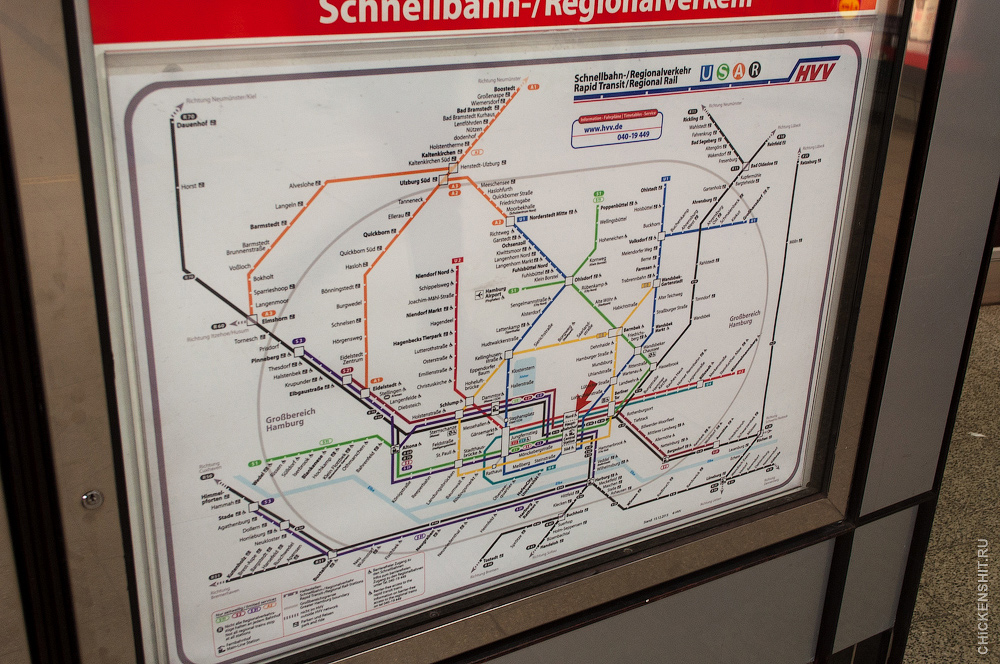 Схема метро Гамбурга