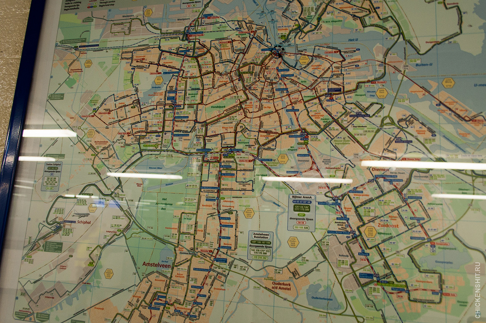 Схема метро Амстердама
